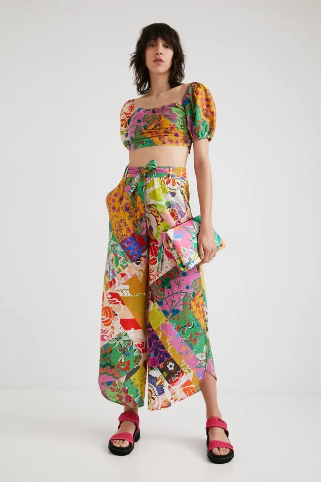 Desigual M Christian Lacroix Cropped Blouse Women Tops and Shirts