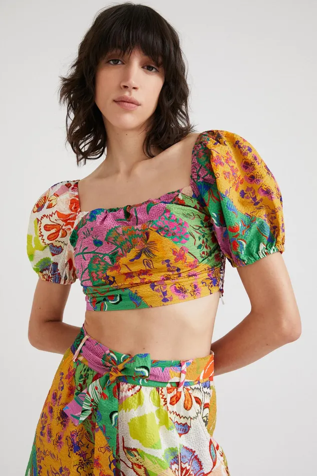Desigual M Christian Lacroix Cropped Blouse Women Tops and Shirts
