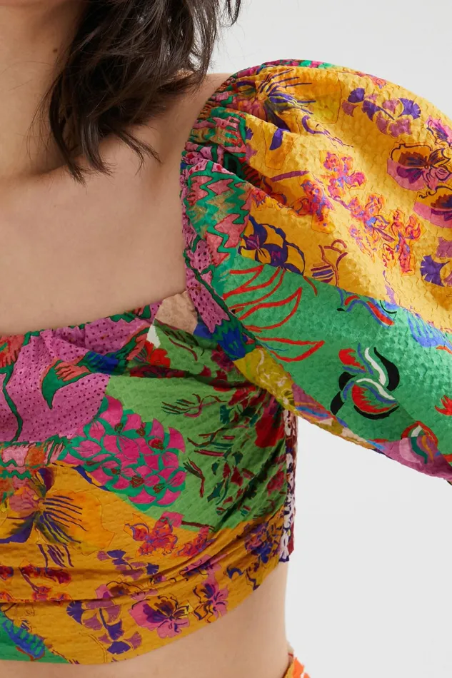 Desigual M Christian Lacroix Cropped Blouse Women Tops and Shirts