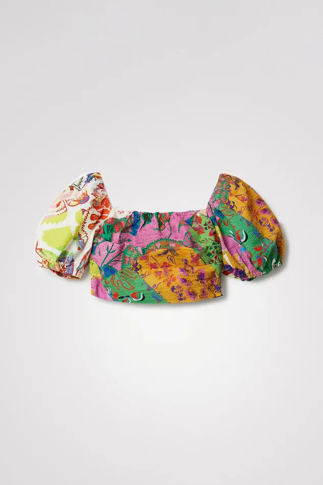 Desigual M Christian Lacroix Cropped Blouse Women Tops and Shirts