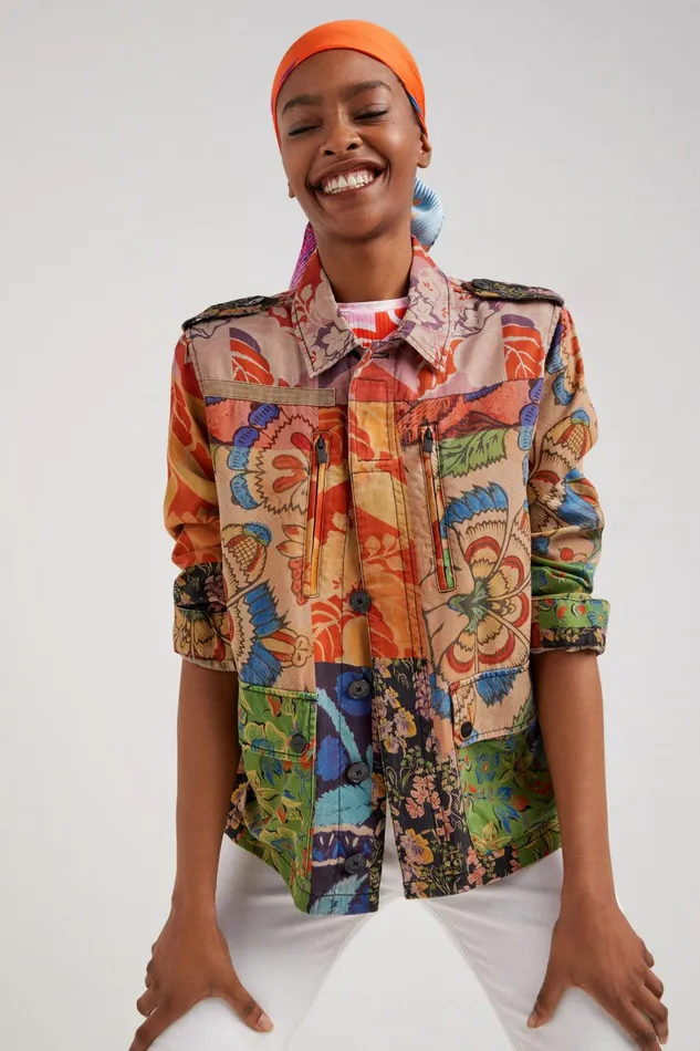 Desigual M Christian Lacroix Tropical Patchwork Jacket Women Jackets