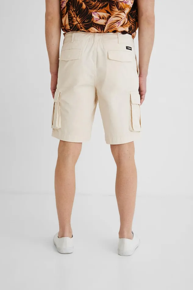 Desigual Plain Cargo Bermudas Mens Jeans and Pants