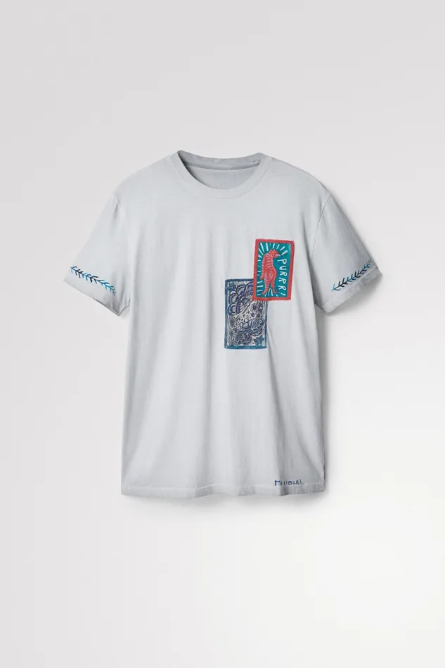 Desigual Print And Patch Tshirt Mens Tshirt and Polos