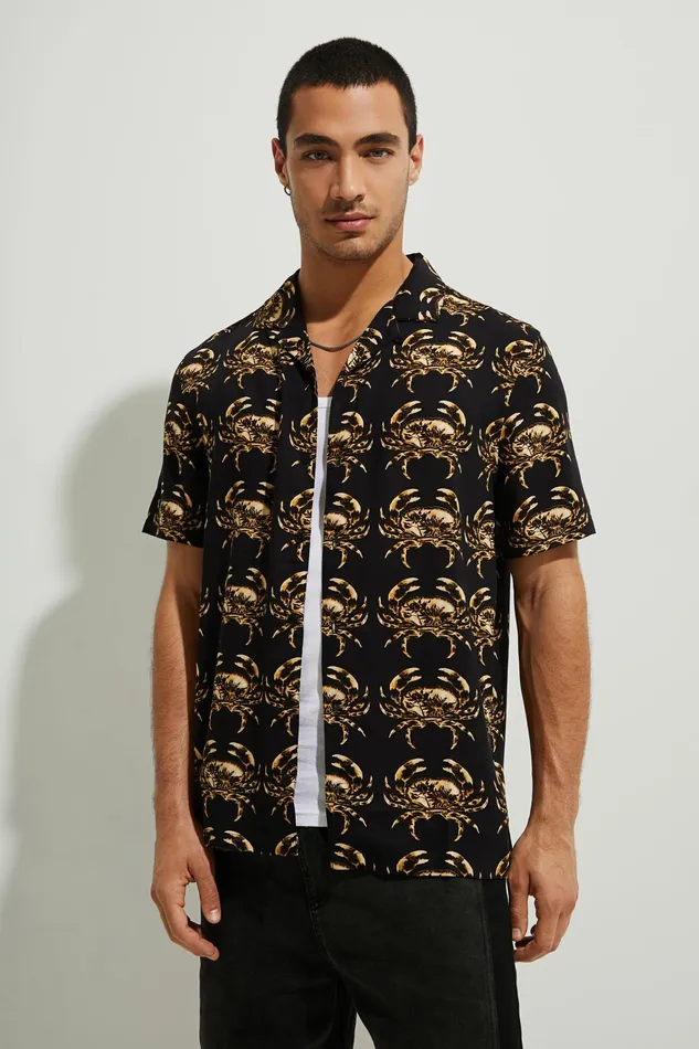 Desigual Resort Shirt Cutaway Collar Mens Shirts