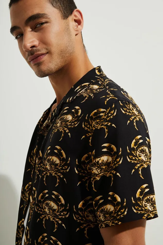 Desigual Resort Shirt Cutaway Collar Mens Shirts