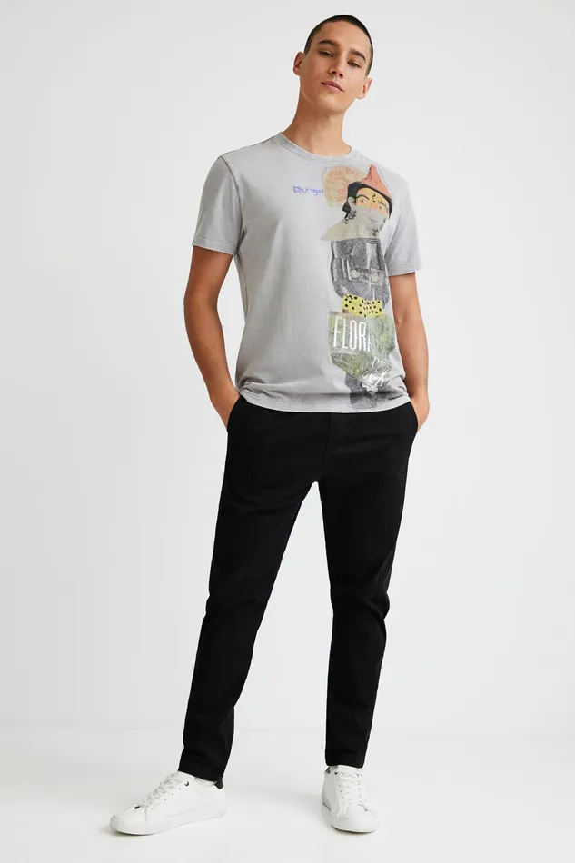 Desigual Shortsleeve Floral Sex Tshirt Mens Tshirt and Polos