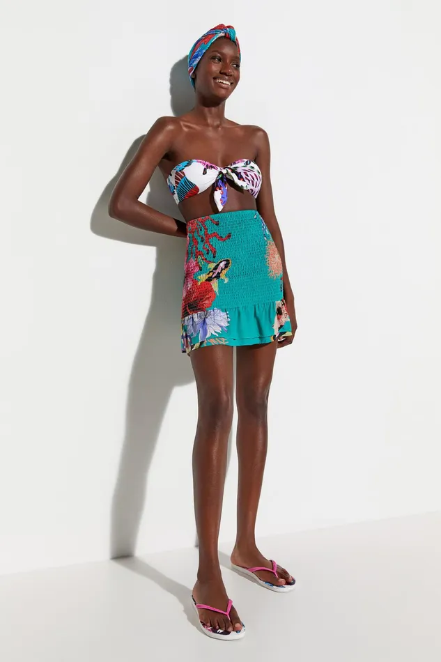 Desigual Sustainable Coral Miniskirt Women Swimwear