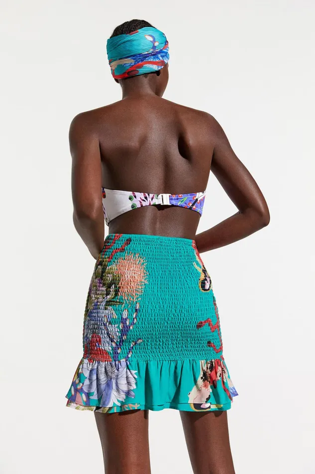 Desigual Sustainable Coral Miniskirt Women Swimwear