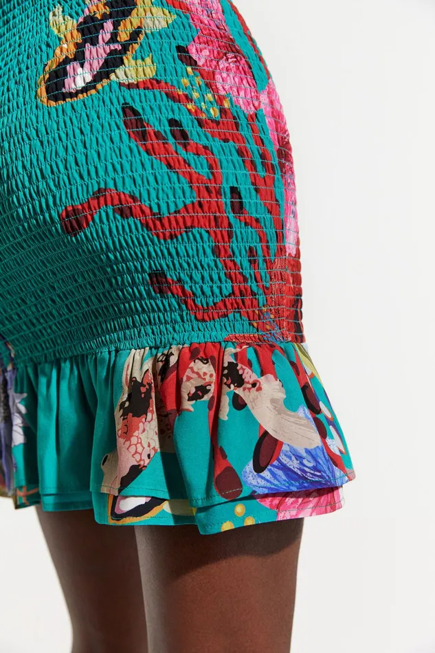Desigual Sustainable Coral Miniskirt Women Swimwear