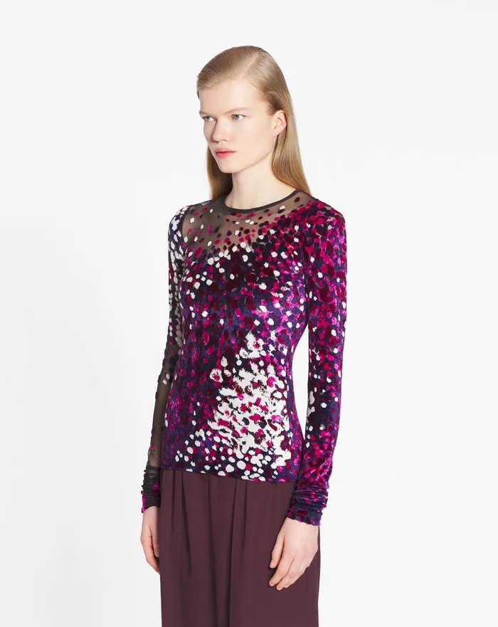 Devoured Jersey Top Fuchsiajapanese Ink Women Lanvin Tops