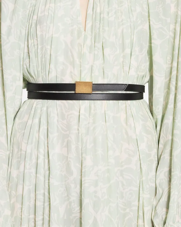 Double Concerto Leather Belt Black Women Lanvin Concerto