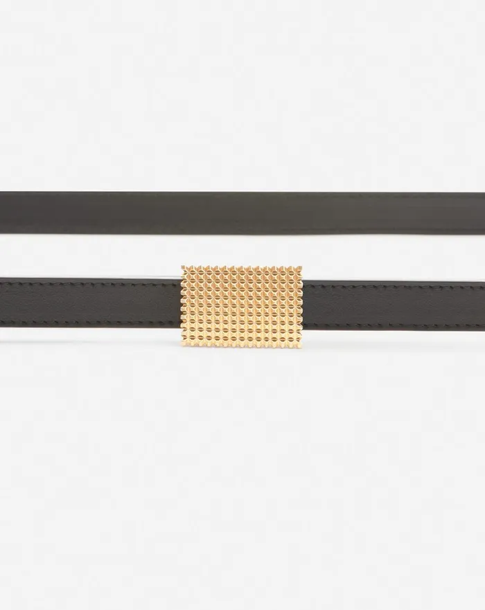 Double Concerto Leather Belt Black Women Lanvin Concerto