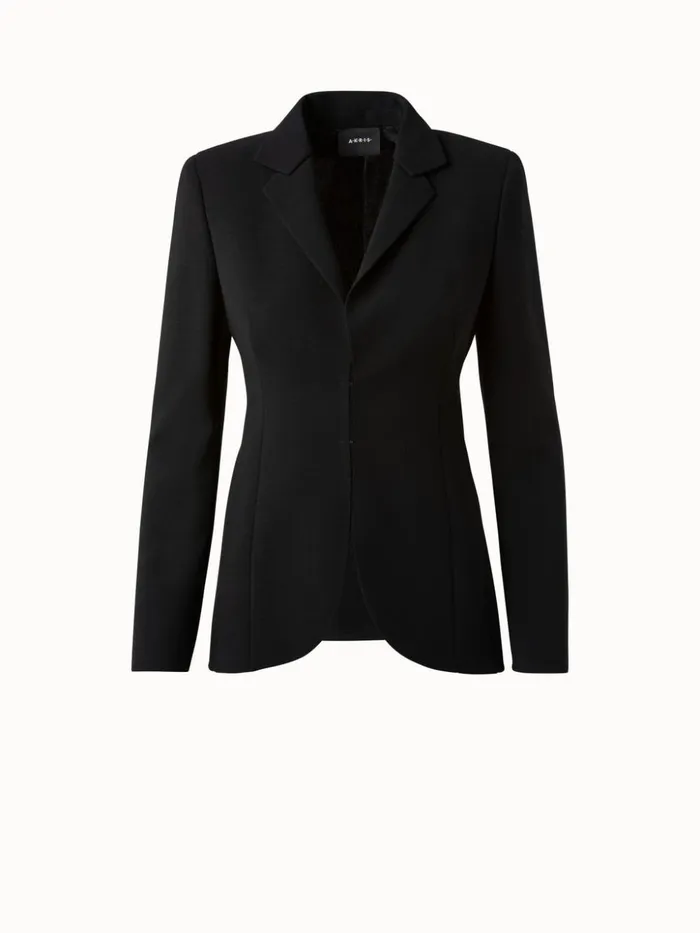 Double Face Wool Blazer Black Women Akris Jackets