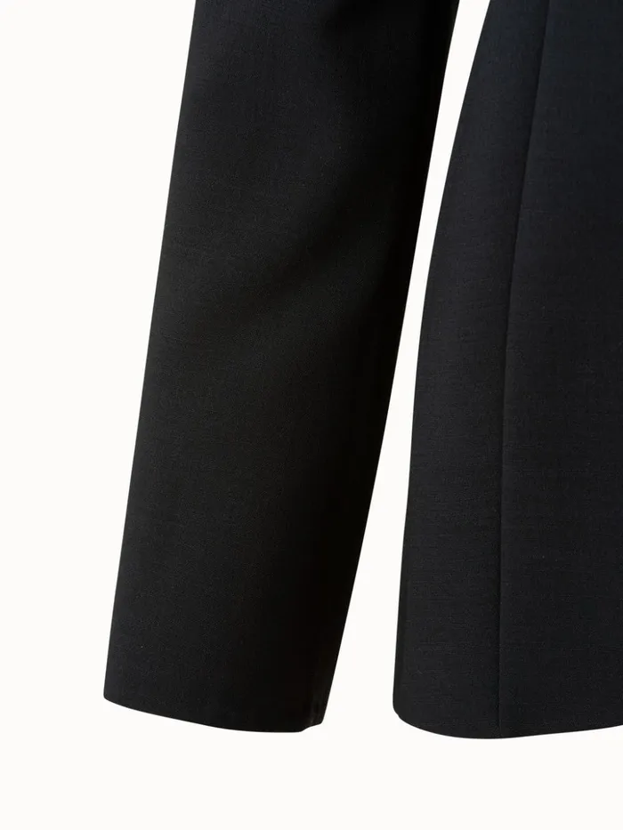 Double Face Wool Blazer Black Women Akris Jackets