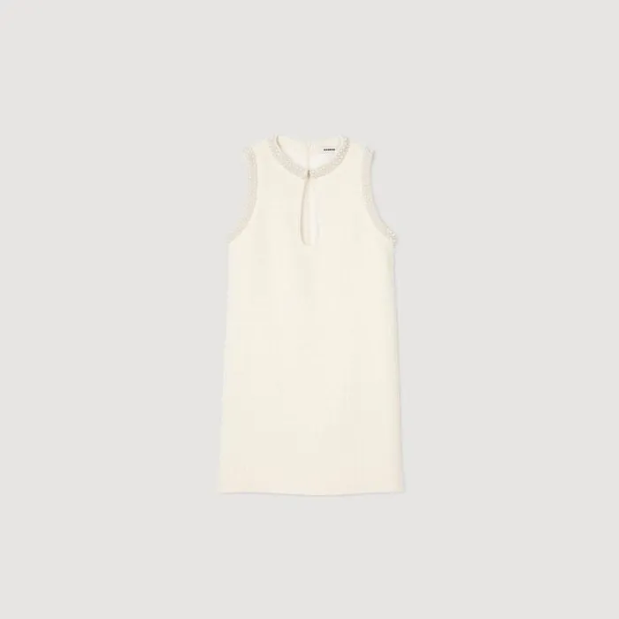 Dresses Women SANDRO Short Beaded Dress Ecru