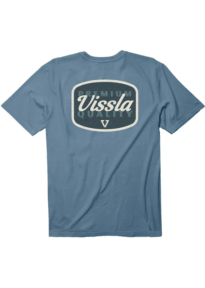 Dynasty Ss Pkt Tee Faded Denim Premium Tees Vissla Men