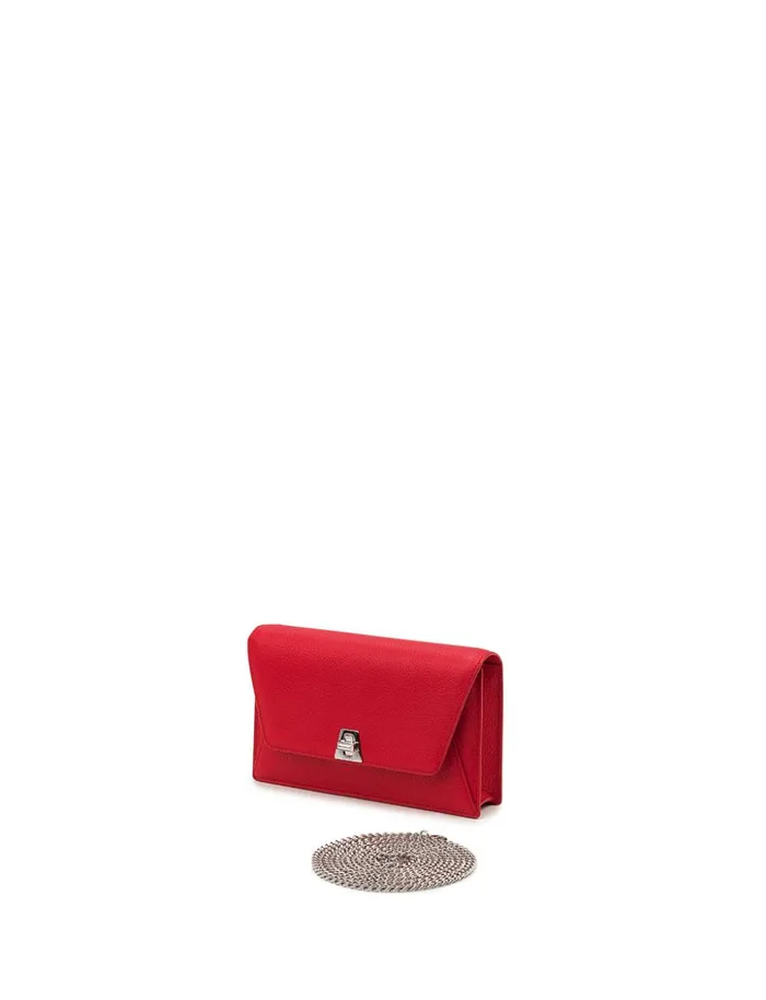 Envelope Bag In Calf Leather With Detachable Shoulder Chain Love Women Akris Crossbody Bags