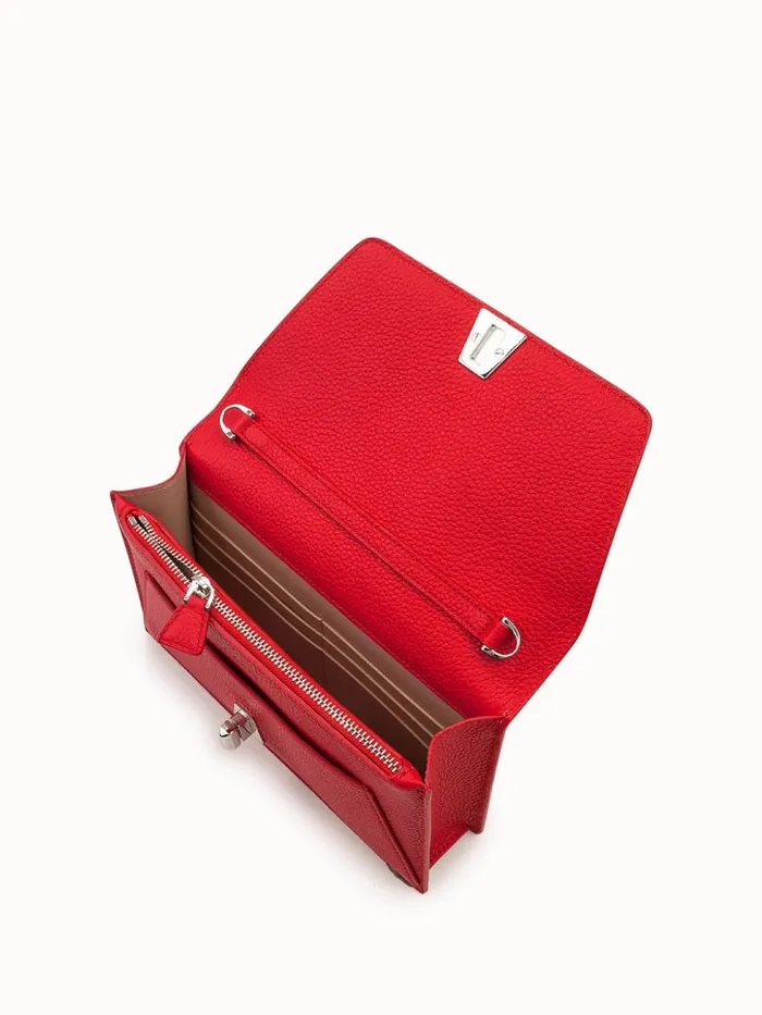 Envelope Bag In Calf Leather With Detachable Shoulder Chain Love Women Akris Crossbody Bags