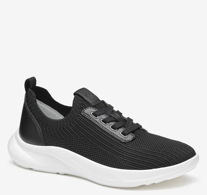 Escape Knit LaceUp Black Knit Sneakers Johnston and Murphy Women