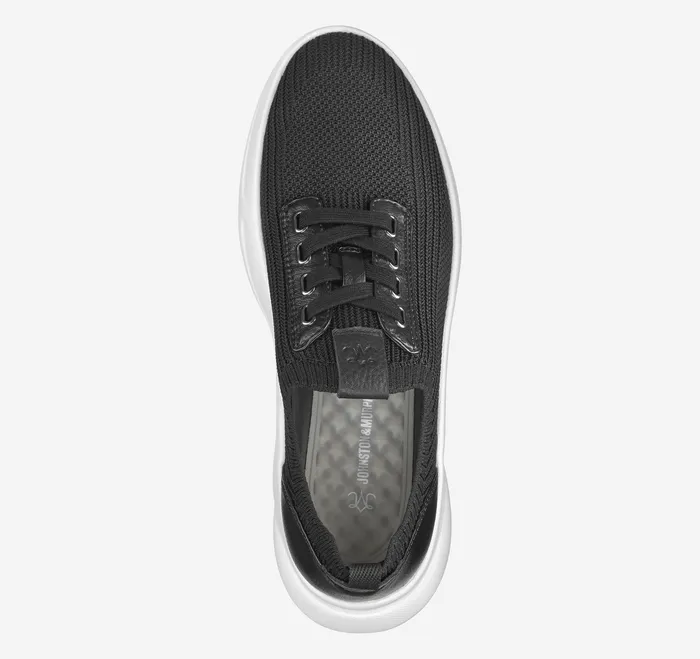 Escape Knit LaceUp Black Knit Sneakers Johnston and Murphy Women