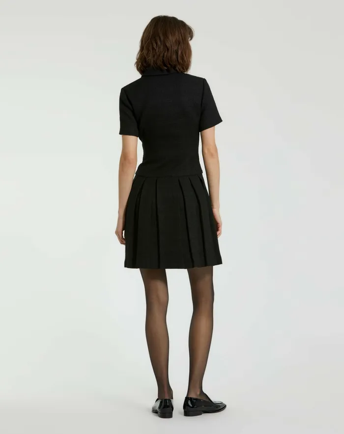 Every Day Dresses Mac Duggal Women Tweed Short Sleeve Blazer Mini Dress Black