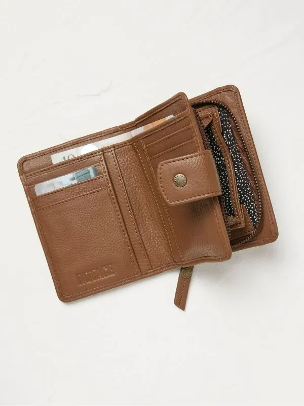 Fat Face Bags and Purses Women Etta Tan Brown Leather Zip Purse