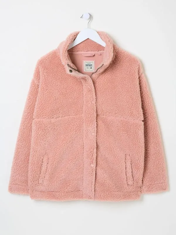 Fat Face Coats and Jackets Women Dusky Pink Fleece Jacket