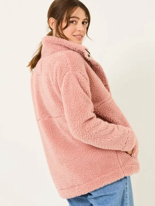 Fat Face Coats and Jackets Women Dusky Pink Fleece Jacket