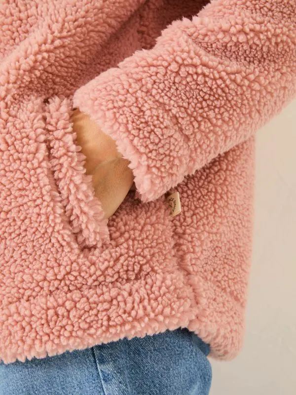 Fat Face Coats and Jackets Women Dusky Pink Fleece Jacket