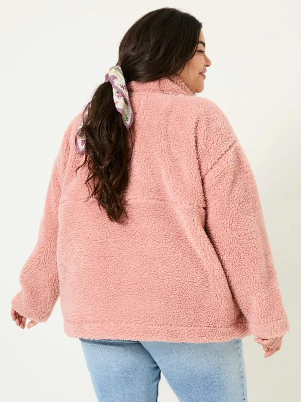 Fat Face Coats and Jackets Women Dusky Pink Fleece Jacket