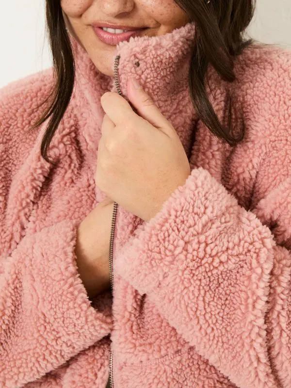 Fat Face Coats and Jackets Women Dusky Pink Fleece Jacket