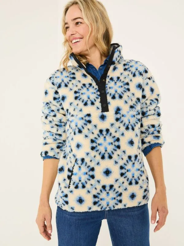 Fat Face Coats and Jackets Women Ivory Printed Overhead Fleece