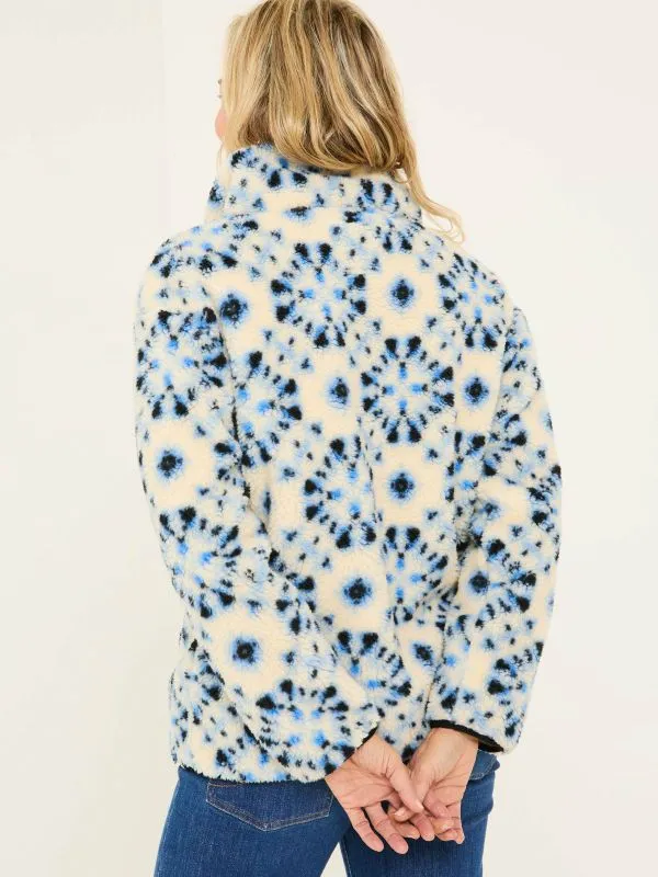 Fat Face Coats and Jackets Women Ivory Printed Overhead Fleece