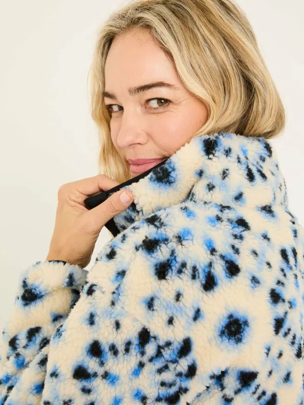 Fat Face Coats and Jackets Women Ivory Printed Overhead Fleece