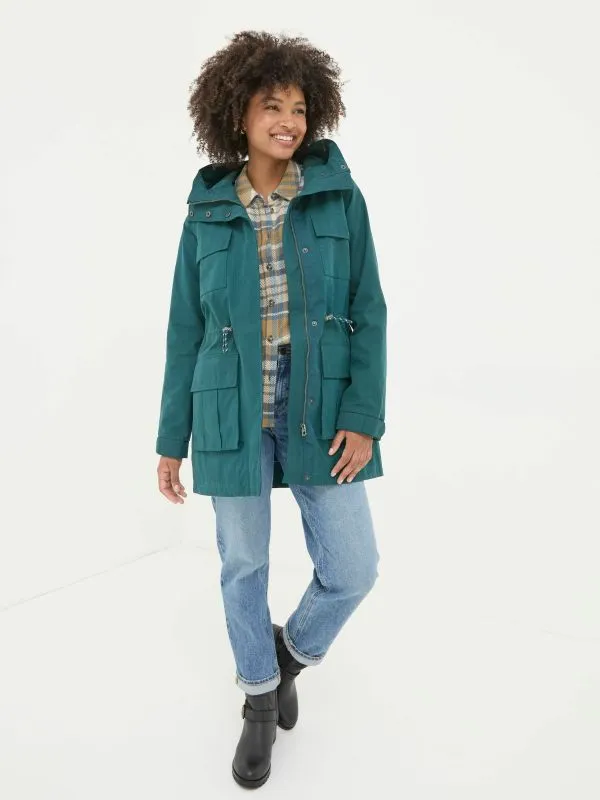 Fat Face Coats and Jackets Women Tiegan Teal Blue Waterproof Coat