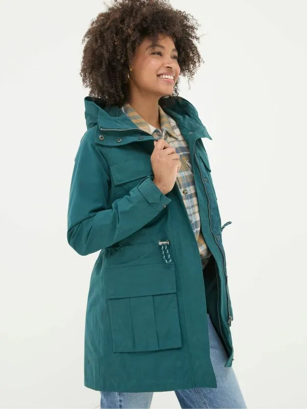 Fat Face Coats and Jackets Women Tiegan Teal Blue Waterproof Coat