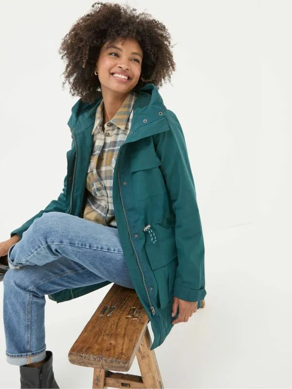 Fat Face Coats and Jackets Women Tiegan Teal Blue Waterproof Coat