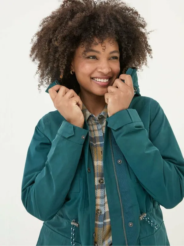 Fat Face Coats and Jackets Women Tiegan Teal Blue Waterproof Coat