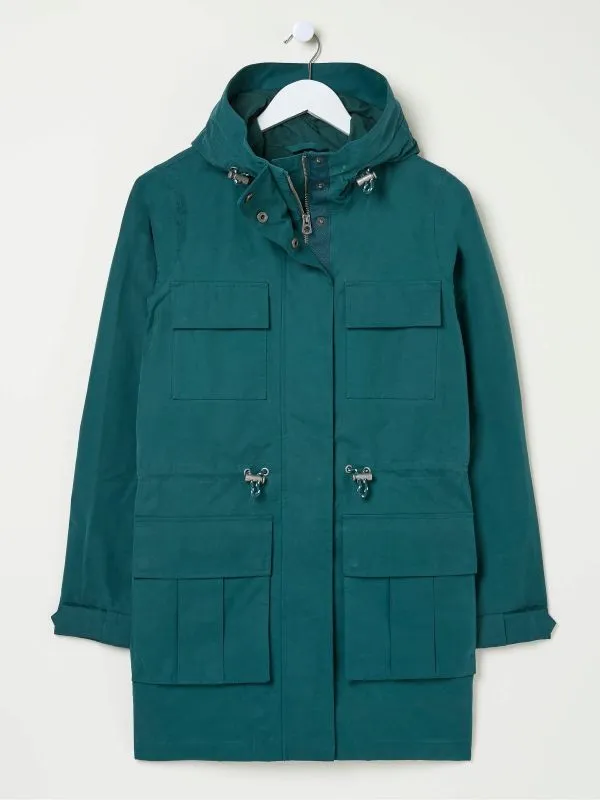 Fat Face Coats and Jackets Women Tiegan Teal Blue Waterproof Coat