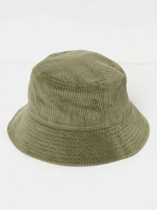 Fat Face Hats Women Green 100 Cotton Cord Bucket Hat