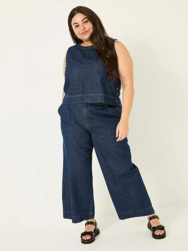 Fat Face Jeans Women Arie Ink Wide Leg Jeans