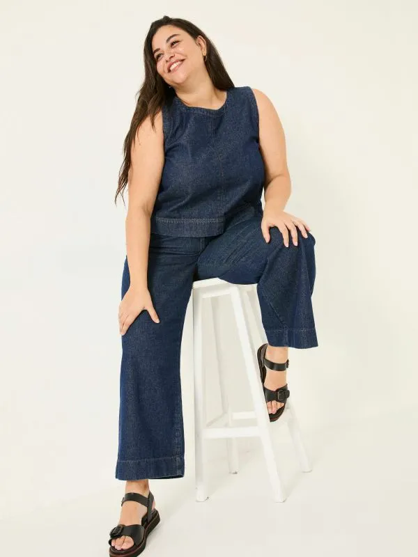 Fat Face Jeans Women Arie Ink Wide Leg Jeans