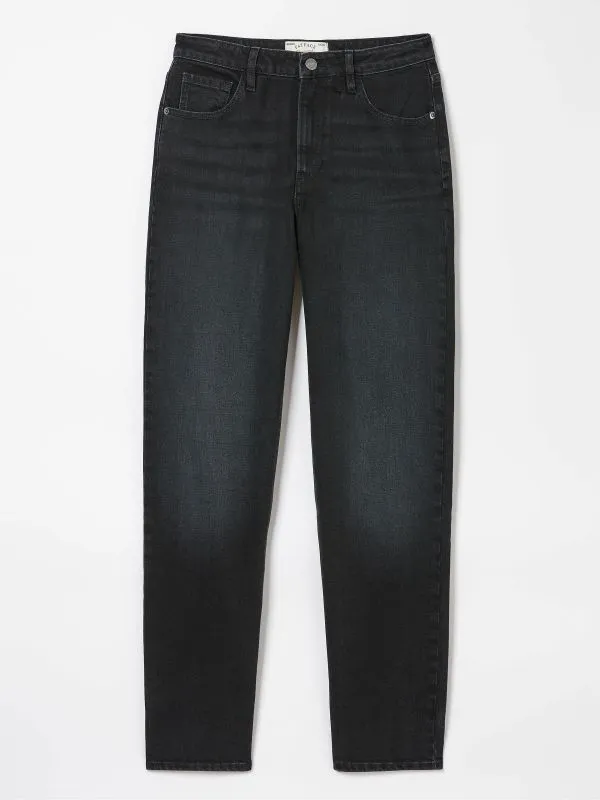 Fat Face Jeans Women Ludlow Washed Black Boyfriend Jeans