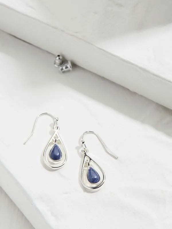 Fat Face Jewellery Women Navy Tear Drop Earrings