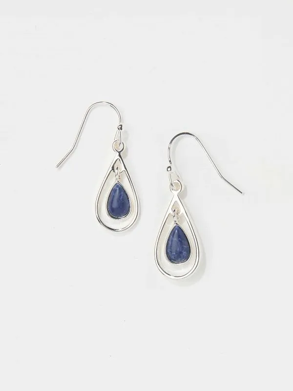 Fat Face Jewellery Women Navy Tear Drop Earrings