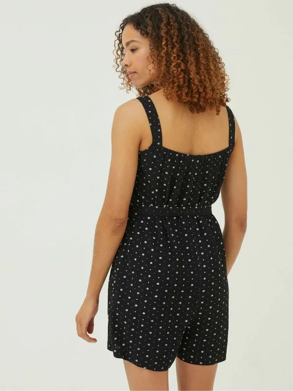 Fat Face Jumpsuits and Playsuits Women Black Geo Print Annie Playsuit