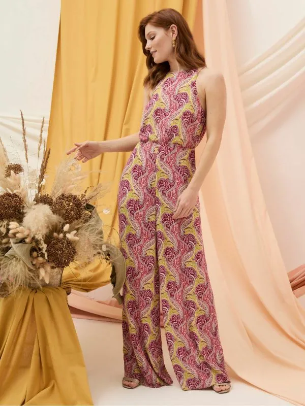 Fat Face Jumpsuits and Playsuits Women Tura Orange Paisley Jumpsuit