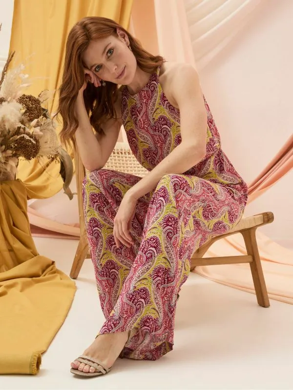 Fat Face Jumpsuits and Playsuits Women Tura Orange Paisley Jumpsuit