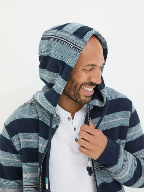 Fat Face Loungewear Men Dark Navy Trescowe Fleece Zip Through 100 Cotton Hoodie
