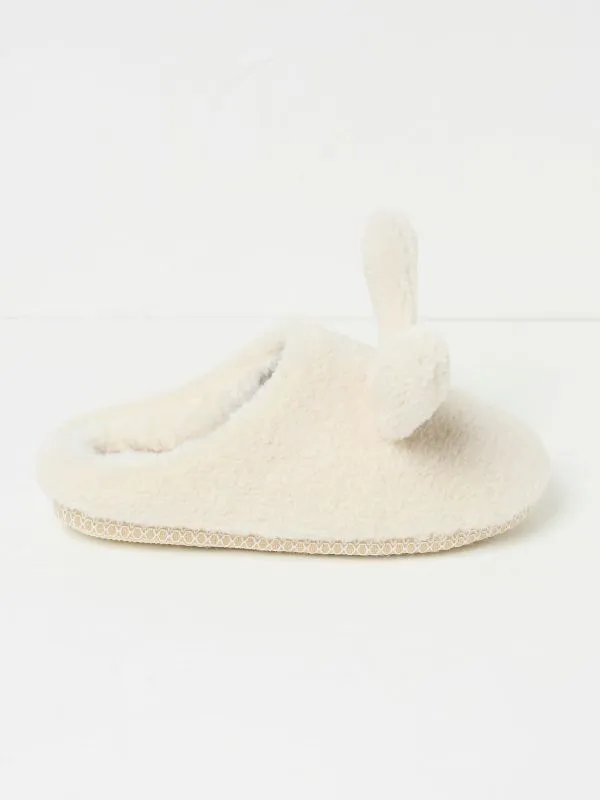 Fat Face Pyjamas and Nightwear Women Ivory Bunny Slipper Mules